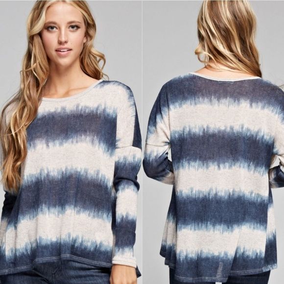 Blue Waves Tie Dye Top - Picture 5 of 5